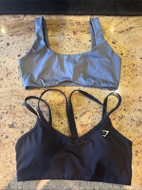 Gymshark Women's Sports Bras - Black & Slate Blue